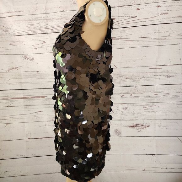 Kenneth Cole Sleeveless Black Paillete Swing Dress Small NWT - Picture 3 of 9